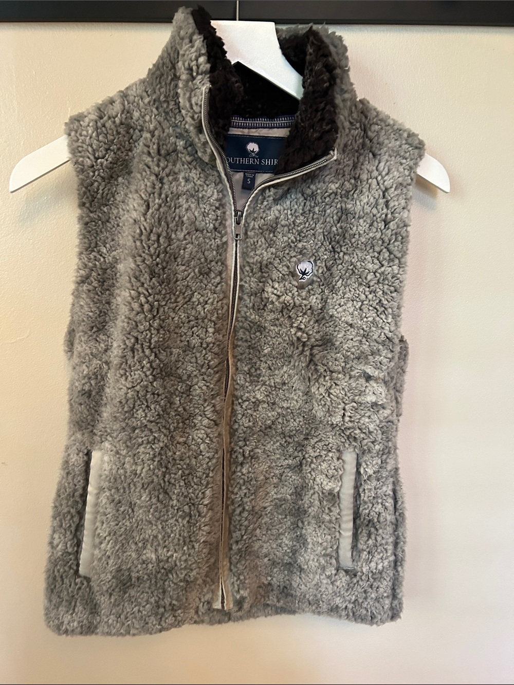 The Southern Shirt Company Gray Sherpa Fleece Vest